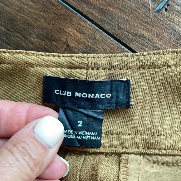 Club Monaco wide leg cropped trousers Pants Brown Women’s size 2 Business casual - Picture 3 of 10